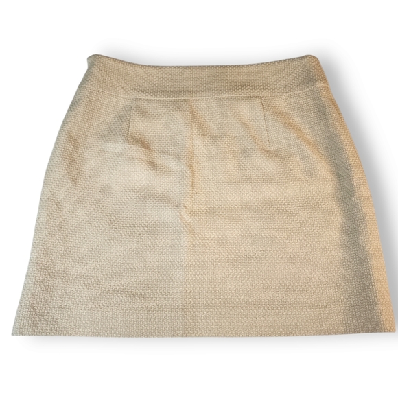 Vivienne Tam Beige Wool Textured A-Line Mini Skirt with Button Pockets Size 8 - Picture 2 of 12